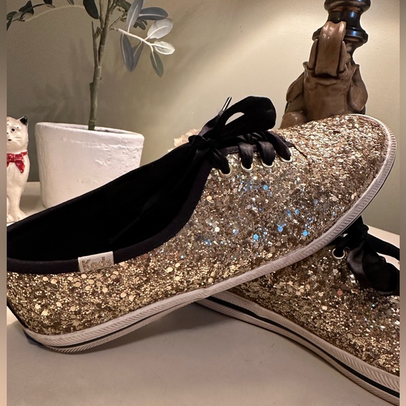 Keds x Kate spade gold glitter shoes SZ 6.5 - Picture 2 of 8